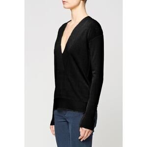 Brochu Walker Landers Sweater Black Deep V-Neck Pullover Long Sleeve‎ Sz S